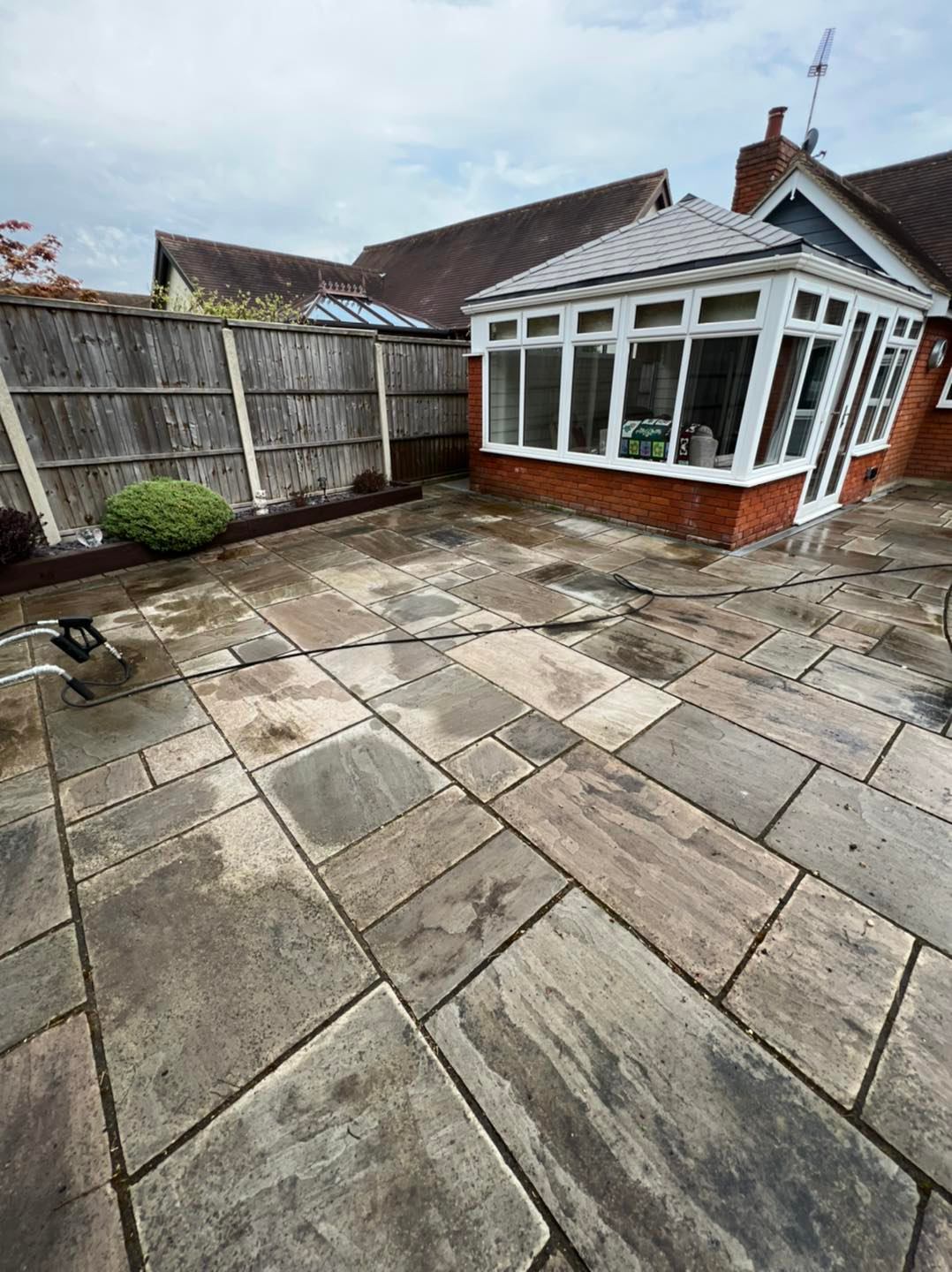 garden slabs before